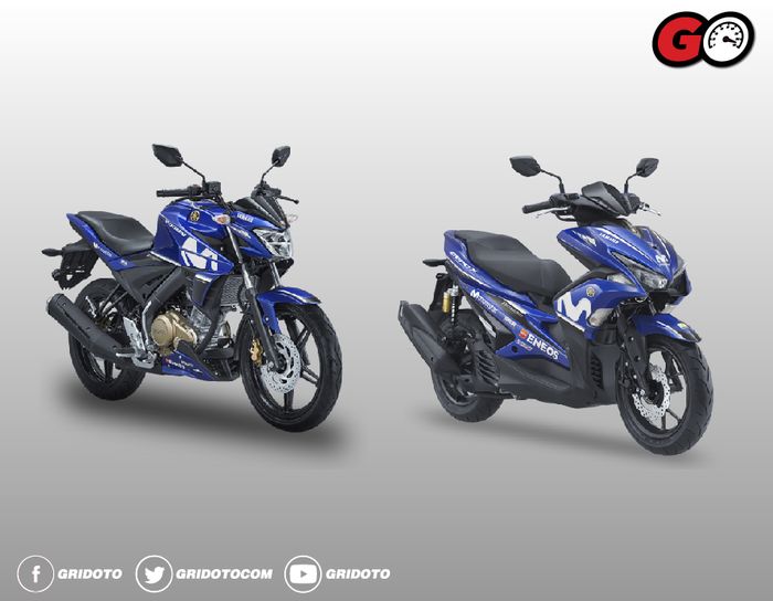 All New V-Ixion dan Aerox R-Version dengan livery Movistar MotoGP 2018