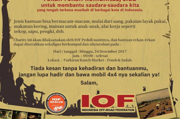 Mari berbagi sesama di IOF For Charity