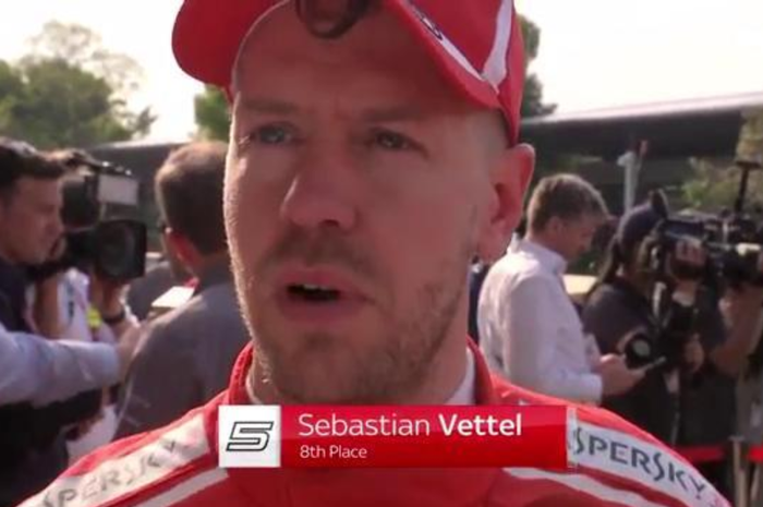 Sebastian Vettel setelah balapan di GP F1 China