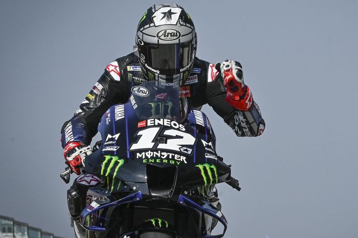 Maverick Vinales merasa girang usai berhasil meraih pole position di MotoGP San Marino 2020 yang digelar di sirkuit Misano