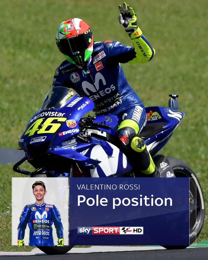 Di MotoGP Italia, Valentino Rossi cetak pole position ke-55 sepanjang kariernya di kelas utama