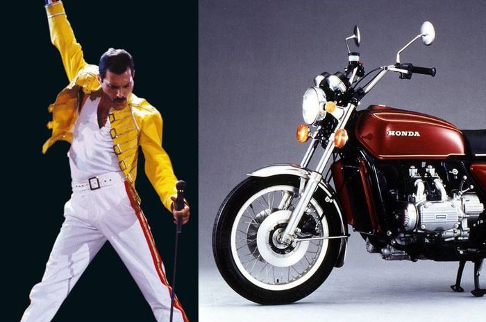 Pose terkenal Freddie Mercury ; Honda Gold Wing generasi pertama