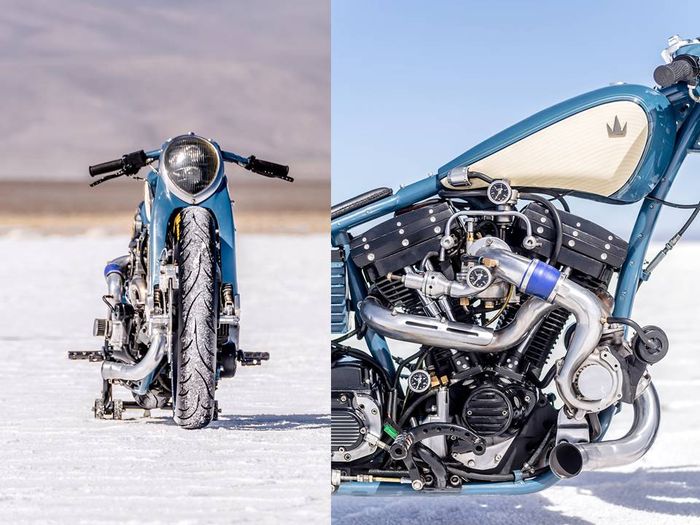 Tampilan mesin H-D Evolutions yang dijejali turbocharger