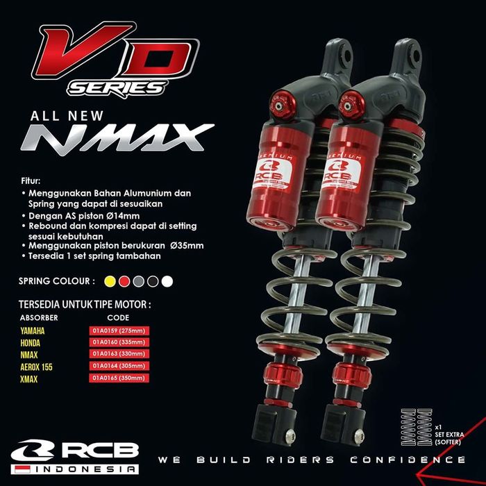 Sok belakang All New Yamaha NMAX lansiran RCB tipe VD Series