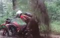 Video Perjuangan Biker Pemakai Honda CRF150L Lolos dari Tenggelam di Lumpur