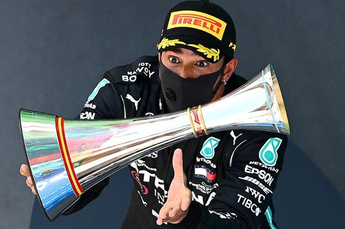 Lewis Hamilton ketika menang di F1 Barcelona, Spanyol 2020