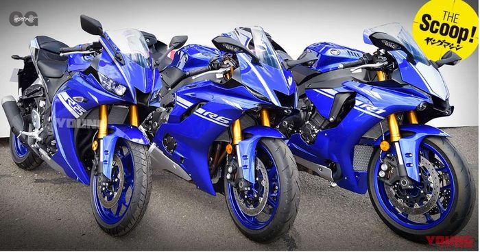 Renderan desain Yamaha R25 facelift  bersama Yamaha R6 dan R1