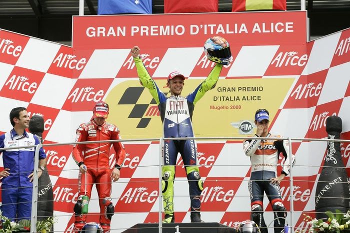 Valentino Rossi menangkan MotoGP Italia 2008 (Mugello), Casey Stoner runner-up, Dani Pedrosa ketiga
