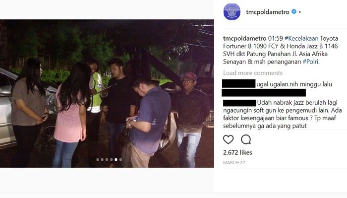 Saat dimintai keterangan oleh Polisi pasca kecelakaan