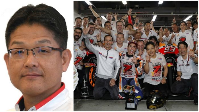 Presiden Honda, Yoshishige Nomura, ikut merayakan gelar juara Marc Marquez