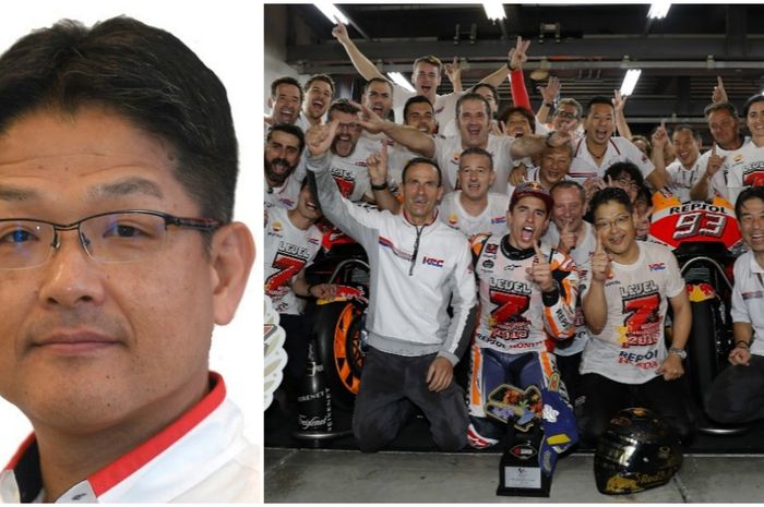 Presiden Honda, Yoshishige Nomura, ikut merayakan gelar juara Marc Marquez