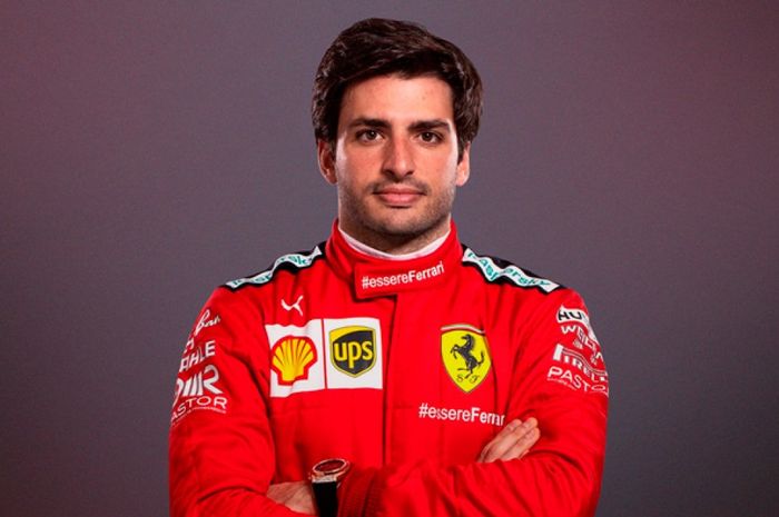 Hasil rekayasa visual Carlos Sainz menggunakan seragam tim Ferrari, jika pembalap McLaren ini jadi pengganti Sebastian Vettel tahun depan