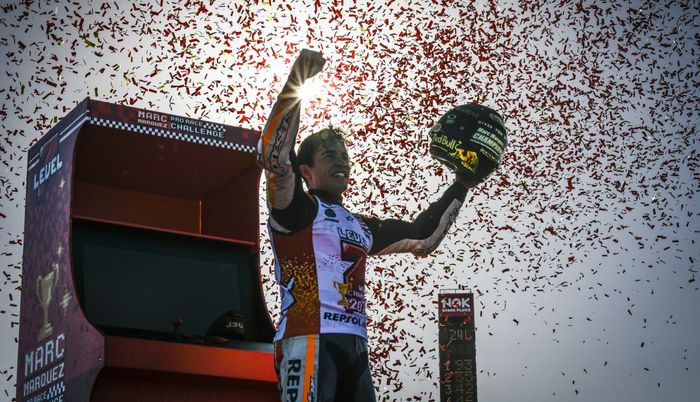 Marc Marquez saat kunci gelar juara dunia di Motegi Jepang