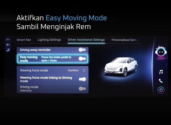 Aktifkan Easy Moving Mode sambil injak rem