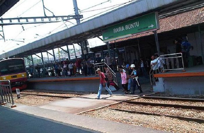 Stasiun Rawa Buntu di Serpong, Tangerang Selatan.(Tribunnews.com) 