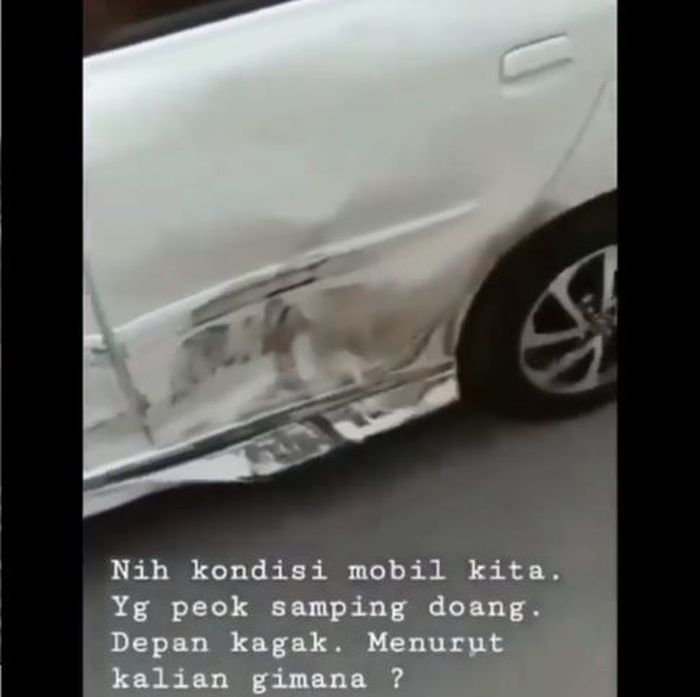 Kerusakan akbat diserempet dan ditabrak sengaja oleh Nissan X-Trail