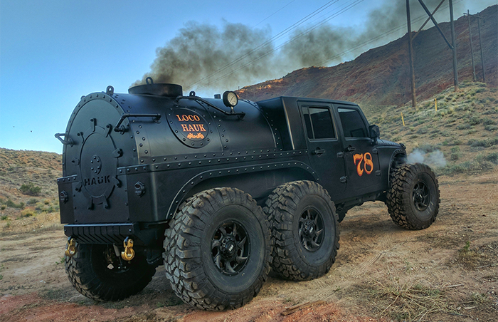 Jeep Wrangler bermesin uap hasil garapan Haux Designs 