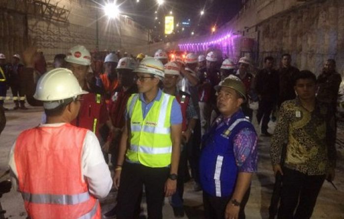 Wagub DKI Sandiaga Uno inspeksi persiapan underpass Mampang