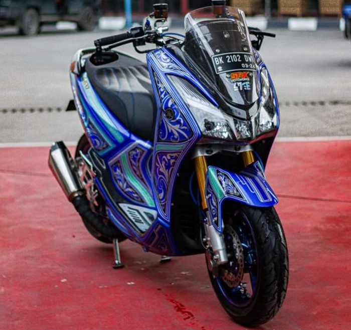 Yamaha Lexi asal Medan Sumatera Utara kece berbodi air brush