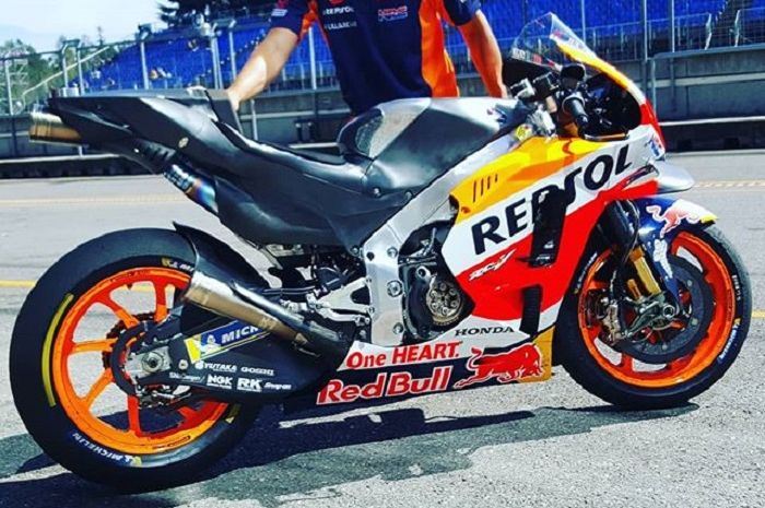 Motor RC213V yang diuji Marc Marquez di sesi uji coba resmi MotoGP Brno