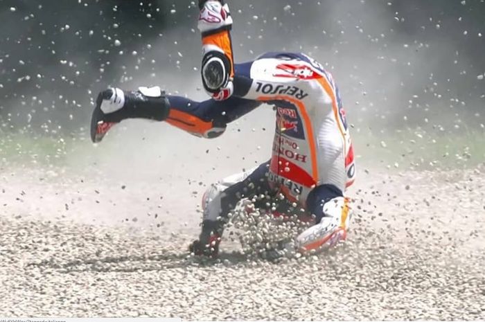 Dani Pedrosa Crash di FP4 MotoGP Italia