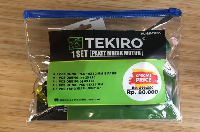 Paket ringkas alat Tekiro untuk sepeda motor
