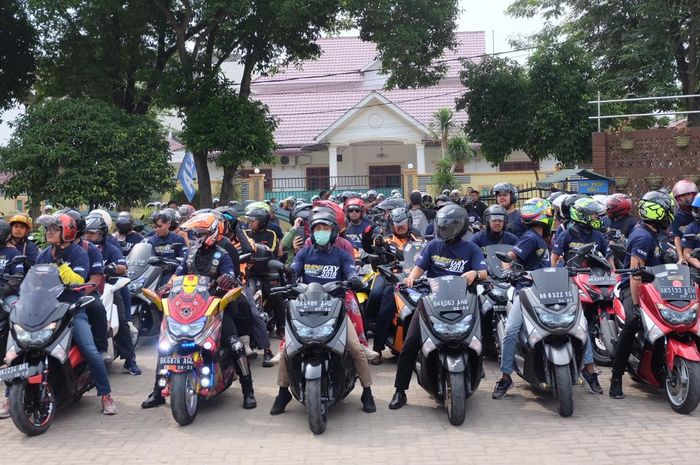 Para peserta event Maxi Yamaha Day 2019 Sumatera Utara di Tebing datang dari berbagai kota, salah satunya Medan