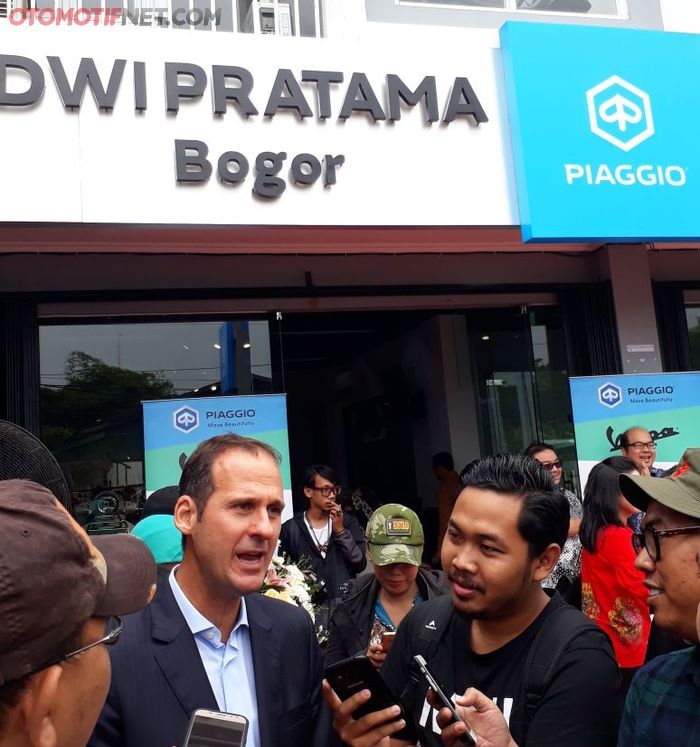 President Director PT Piaggio Indonesia, Marco Noto La Diega saat ditemui GridOto.com di Bogor, Jawa