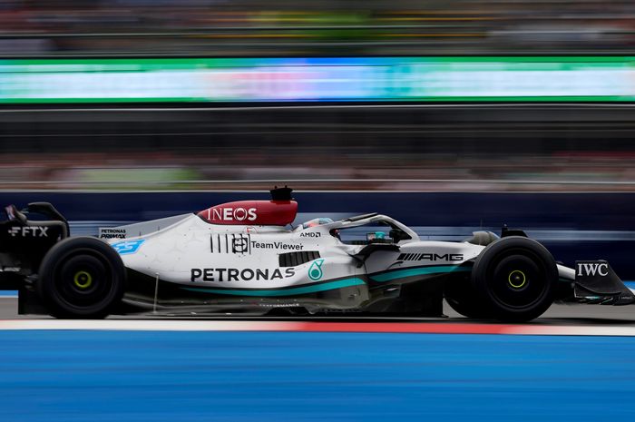 Pembalap tim Mercedes, Goerge Russell tercepat pada sesi FP3 F1 Meksiko 2022