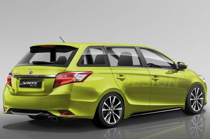 Tampilan belakang Toyota Vios bentuk station wagon kreasi @fzdesign.id