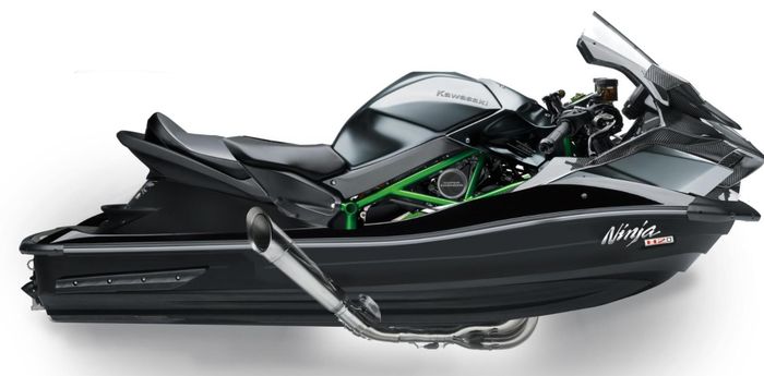 Desain Ninja H20 saat menjadi speedboat