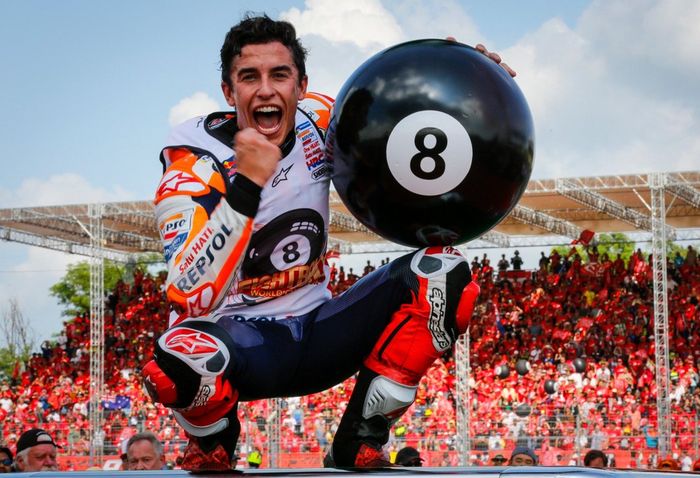 Marc Marquez meraih gelar juara dunia yang kedelapan di MotoGP Thailand 2019
