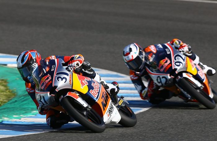 Gerry Salim (#31) saat tes Red Bull Rookies Cup di sirkuit Jerez 2018