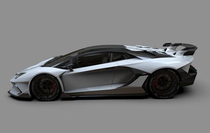 Tampilan samping modifikasi Lamborghini Aventador garapan Duke Dynamics