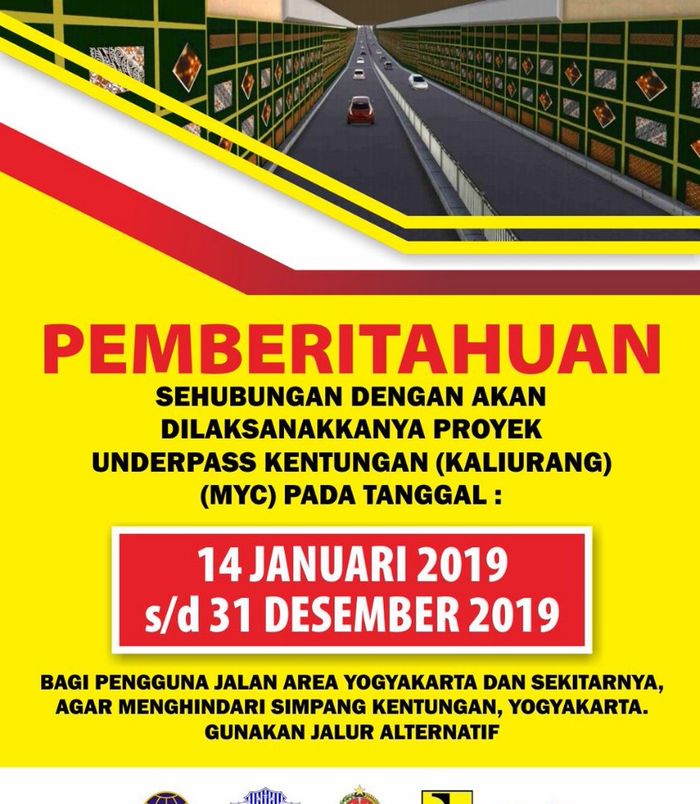 Informasi pembangunan underpass Kentungan Yogyakarta