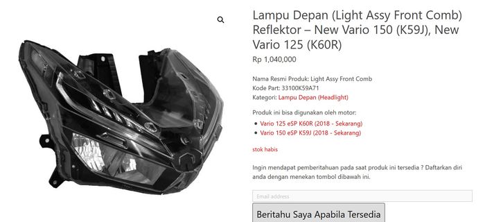 Lampu Honda Vario LED