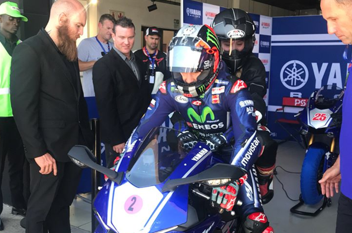 Maverick Vinales saat acara Yamaha R World Event di Kyalami International Race Track