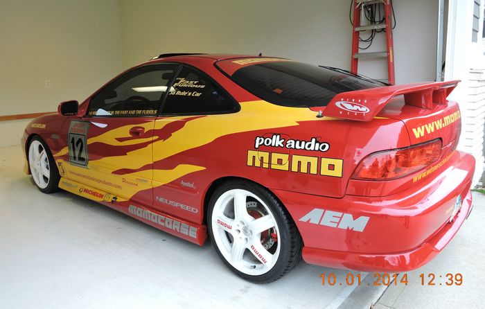 Tampilan belakang modifikasi Honda Integra di film Fast and Furious 2001
