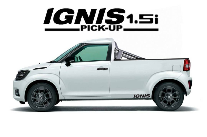 digital modifikasi Suzuki Ignis berubah jadi pikap