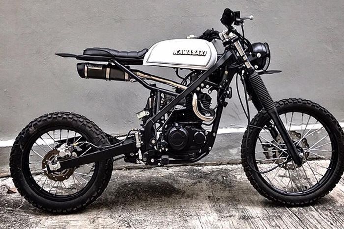 Cafe racer cingkrang bahannya motor trail Kawasaki KLX150