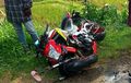 Ngeri... Sokbreker Depan Kawasaki ER6n Putus, Per Sampai Mencelat Keluar, Efek Kecelakaan