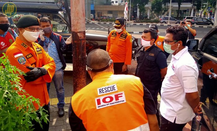 Bersinergi dengan IOF Pengda Jakarta, Cakrawala Rescue, Suzuki Jip Indonesia Peduli, Suzuki Club Reaksi Cepat, Forest4x4 Rescue, Dcab id dan lainnya.