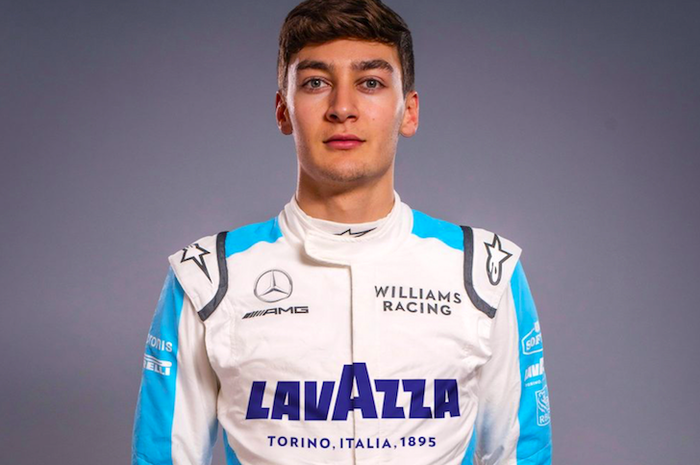 Goerge Russell pakai livery baju balap baru tim Williams dengan sponsor Lavazza