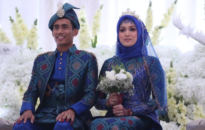 Pembalap Moto2 asal Malaysia, Hafizh Syahrin saat melangsungkan pernikahan dengan Noor Suzana Abdul 