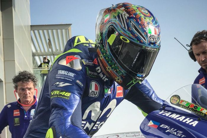 Valentino Rossi di tes pramusim MotoGP 2018 di Qatar
