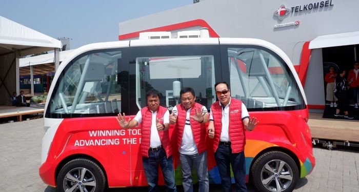 Mobil Otonom yang diperkenalkan Telkomsel untuk Asian Games 2018