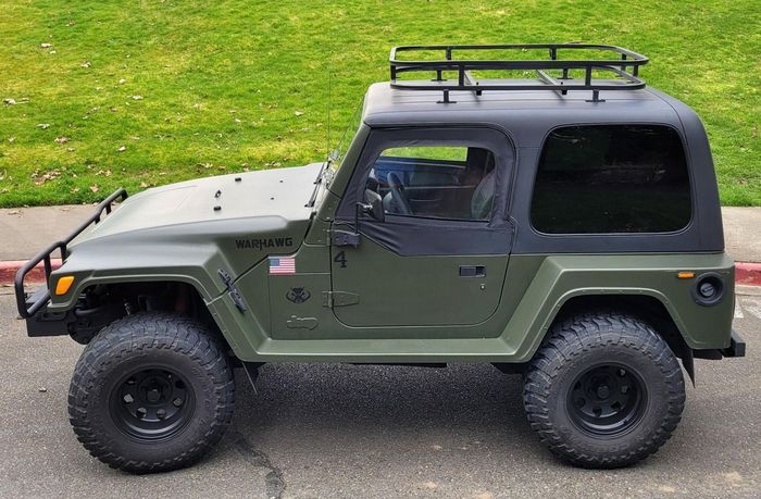 Modifikasi Jeep Wrangler TJ bermuka Hummer H1 ditopang setup kaki jangkung