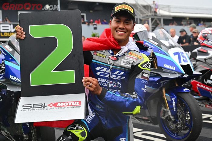 Start dari posisi 28, Aldi Satya Mahendra berhasil finish di posisi 2 Race 2 World Supersport 2026