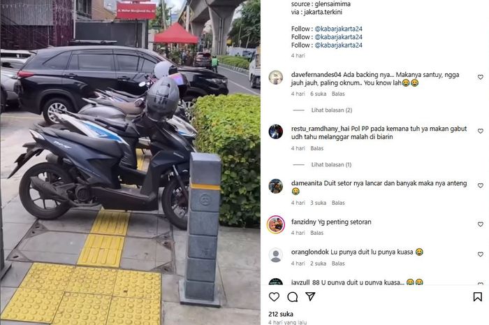 Trotoar di Jl Wolter Monginsidi, Kebayoran Baru, Jakarta Selatan dipakai parkir mobil VIP oleh salah satu kafe