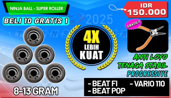 Setiap pembelian Ninja Ball Super Roller dapat gratis tang clip